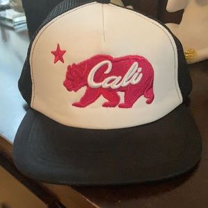 Pink, black and white Cali cap